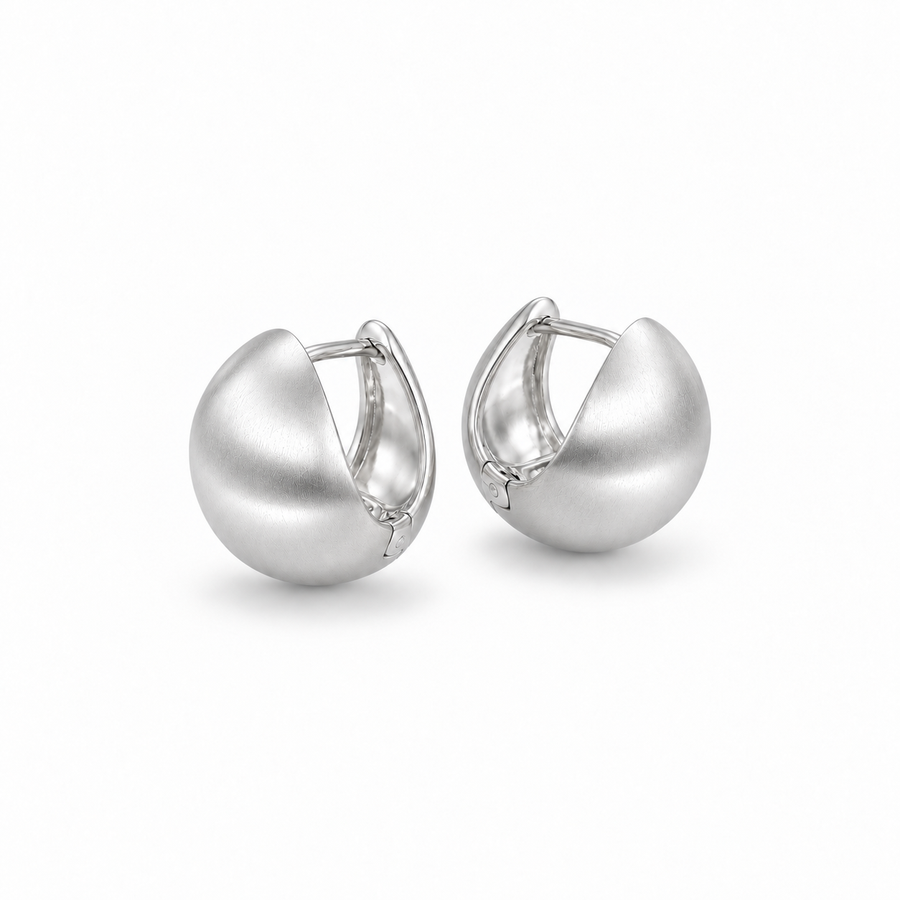 Luna Silver Dome Studs elevated side view showing curved backs