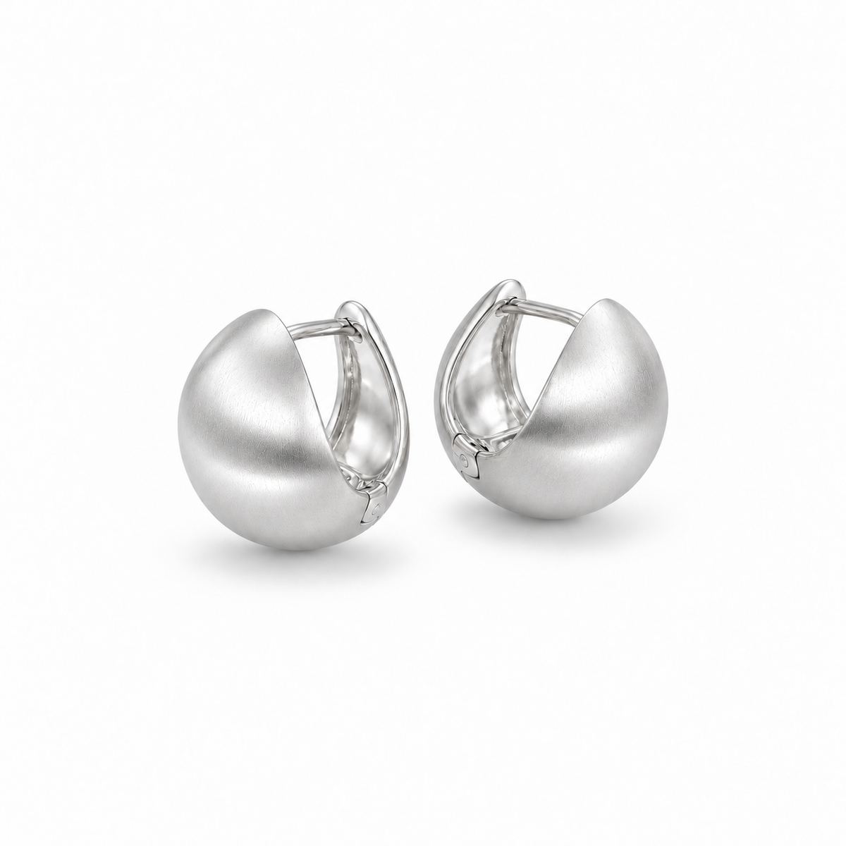 Luna Silver Dome Studs elevated side view showing curved backs