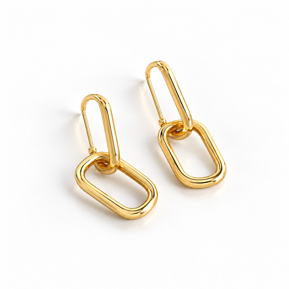 Lyra Gold Link Drops — angled product view