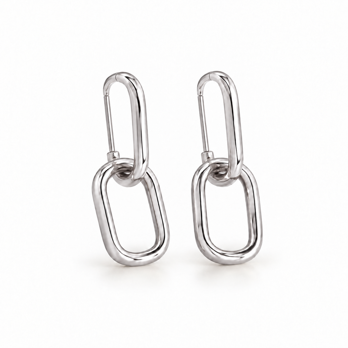 Lyra Silver Link Drops — front view