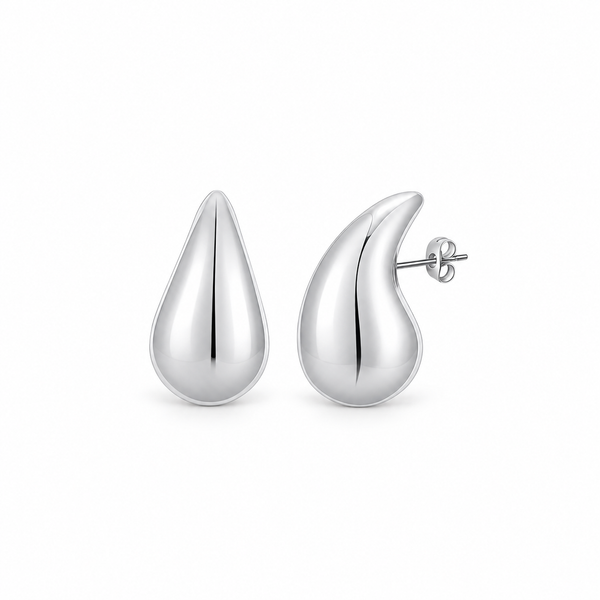 Solène Silver Teardrop Studs