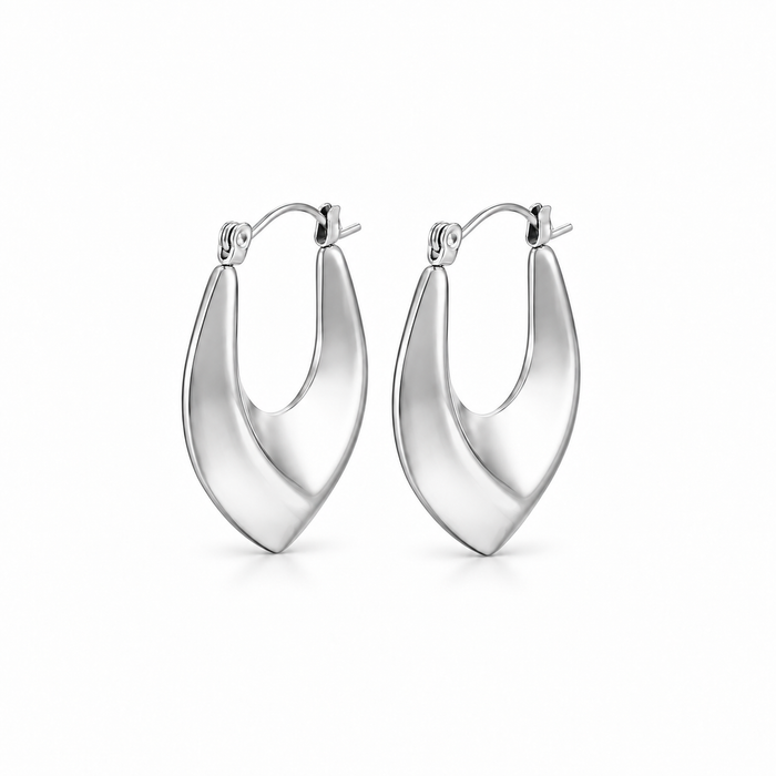 Vela Silver Sculptural Hoops